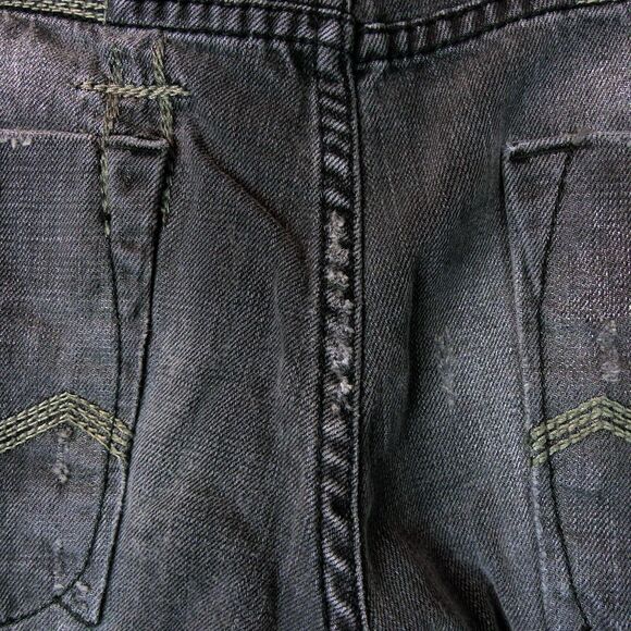 Energie Sixty Y2K Marrey Jean Men 30x28.5 Black Distress Relaxed Button Fly Rock - Picture 12 of 12